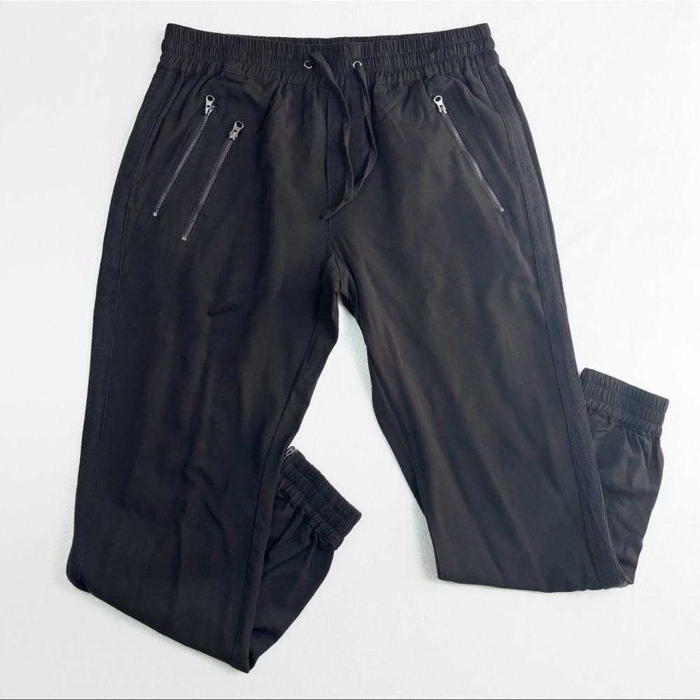 Anthro Fate Black Highrise Elastic Waist Drawstring Ankle Utility Joggers Size M